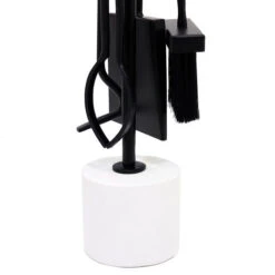 Birch Fireside Companion Set With Stand Poker Shovel Brush Tongs Tool Stand Iron -Heating Equipment 77515130 4