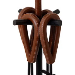 Fig Fireside Companion Set Leather Finished Handles Black Matte Circular Base -Heating Equipment 77515138 4