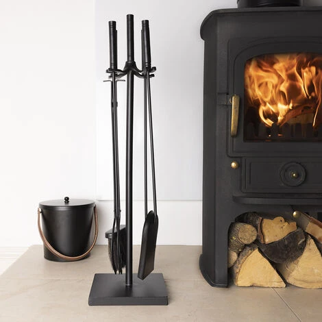 Redbud Fireside Companion Set Iron Tool Stand Aluminum Handles Square Base Black 3 Redbud Fireside Companion Set Iron Tool Stand Aluminum Handles Square Base Black