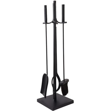 Redbud Fireside Companion Set Iron Tool Stand Aluminum Handles Square Base Black 4 Redbud Fireside Companion Set Iron Tool Stand Aluminum Handles Square Base Black - Image 2