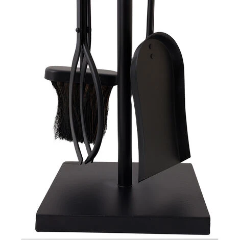 Redbud Fireside Companion Set Iron Tool Stand Aluminum Handles Square Base Black 5 Redbud Fireside Companion Set Iron Tool Stand Aluminum Handles Square Base Black - Image 3