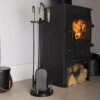 Sycamore Fireside Companion Set Iron Tool Stand Silver Handles Circular Base -Heating Equipment 77515207 1