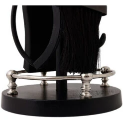 Sycamore Fireside Companion Set Iron Tool Stand Silver Handles Circular Base -Heating Equipment 77515207 5