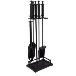 Lilac Fireside Companion Set Iron Frame Aluminium Handles Rectangular Base -Heating Equipment 77515319 4