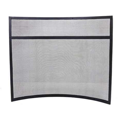 Hornbeam Fireguard Iron Contemporary Curved Design Black Boarder Silver Mesh 5 Hornbeam Fireguard Iron Contemporary Curved Design Black Boarder Silver Mesh - Image 3