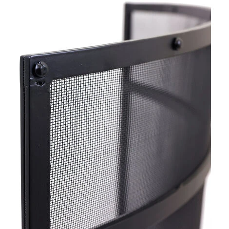 Hornbeam Fireguard Iron Contemporary Curved Design Black Boarder Silver Mesh 7 Hornbeam Fireguard Iron Contemporary Curved Design Black Boarder Silver Mesh - Image 5