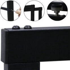 Melko Firewood Rack Firewood Rack Firewood Stand Height-adjustable Feet Iron Black 150x100cm Firewood Rack Firewood Holder -Heating Equipment 78324743 5