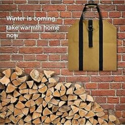 Heavy Duty Canvas Firewood Carrying Bag With Handle For Fireplace Or Camping - 98 X 41cm Qyroadwolf -Heating Equipment 78703742 5