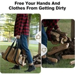 Large Canvas Firewood Carrier Bag Firewood Carrier Bag For Indoor Outdoor Use Storage Bag With Handles 10 Large Canvas Firewood Carrier Bag Firewood Carrier Bag For Indoor Outdoor Use Storage Bag With Handles -Heating Equipment 78705850 4