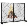 Large Flat 2 Doors Fireplace Screen Gate Large Spark Fire Guard Mesh Protector -Heating Equipment 78900339 1