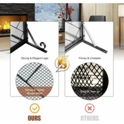 Large Flat 2 Doors Fireplace Screen Gate Large Spark Fire Guard Mesh Protector -Heating Equipment 78900339 5