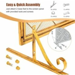 Large Flat 2 Doors Fireplace Screen Gate Large Spark Fire Guard Mesh Protector -Heating Equipment 78900347 5