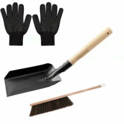Charcoal Shovel And Stove Brush Set, Chimney Shovel And Brush, Stove Tidy Set