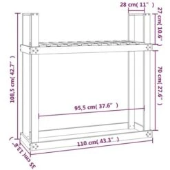 Firewood Rack 110x35x108.5 Cm Solid Wood Pine VidaXL -Heating Equipment 86430505 3