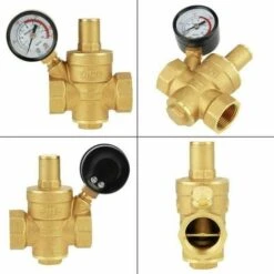 Brass Water Pressure Reducer, DN20 Brass Adjustable Water Pressure Regulator Reducer With Gauge -Heating Equipment 87590330 3