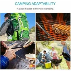 Bouffadou , Fireplace Bellows Foldable Outdoor Blowing Fire Tube 6 Sections Stainless Steel Fire Blower Pipe Silver Telescopic Gear Campfire Tool For Camp -Heating Equipment 87594580 4