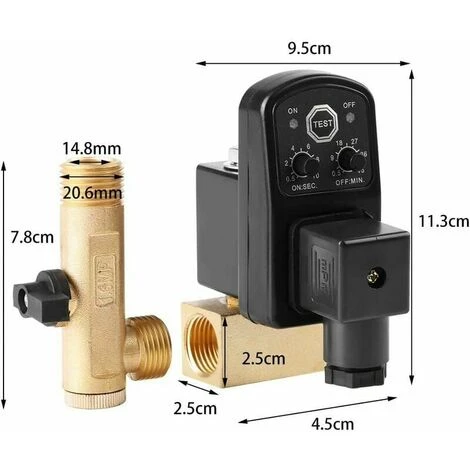G1/2 DN15 Automatic Drain Valve, Automatic Electronic Timed Drain Valve For Air Compressor Condensate Management(AC230V) 4 G1/2 DN15 Automatic Drain Valve, Automatic Electronic Timed Drain Valve For Air Compressor Condensate Management(AC230V) - Image 2
