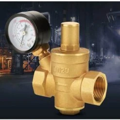 DN20 Brass Adjustable Water Pressure Reducing Valve With Pressure Gauge Pressure Meter, Brass Adjustable Water Pressure Reducing Valve (DN20) -Heating Equipment 87651430 4