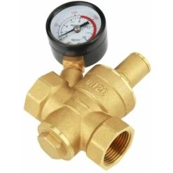 DN20 Brass Adjustable Water Pressure Reducing Valve With Pressure Gauge Pressure Meter, Brass Adjustable Water Pressure Reducing Valve (DN20) -Heating Equipment 87651430 5