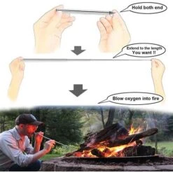 GDRHVFD Stainless Steel Collapsible Campfire Tool Fire Blower Pipe Blowpipe Pocket Bellow Retractable Tube For Picnic Camping Hiking Outdoor Building Fire Tools - Orange -Heating Equipment 88103042 3