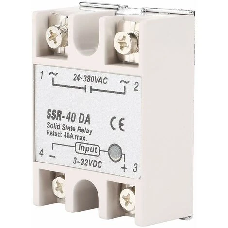 Single Phase DC-AC Solid State Relay SSR-40DA 40A Input Voltage 3-32V DC Output Voltage 24-380V AC 3 Single Phase DC-AC Solid State Relay SSR-40DA 40A Input Voltage 3-32V DC Output Voltage 24-380V AC