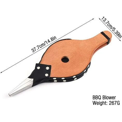 Fireplace Bellows, Vintage Wooden Fireplace And BBQ Air Blower, Fire Starter For Outdoor Camping, BBQ, Grill With Hanging Strap 4 Fireplace Bellows, Vintage Wooden Fireplace And BBQ Air Blower, Fire Starter For Outdoor Camping, BBQ, Grill With Hanging Strap - Image 2