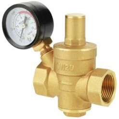 DN25 Adjustable Water Pressure Reducing Regulator, Brass Water Pressure Reducing Valve + Water Pressure Gauge Pressure Gauge (DN25).- -Heating Equipment 88296429 3