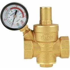 DN25 Adjustable Water Pressure Reducing Regulator, Brass Water Pressure Reducing Valve + Water Pressure Gauge Pressure Gauge (DN25).- -Heating Equipment 88296429 4