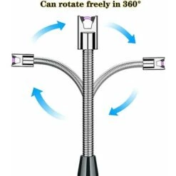 Electric Candle Lighter, USB Rechargeable Electric Lighter Electronic Arc Lighter With 360º Hose Windproof Black Business -Heating Equipment 88297515 3