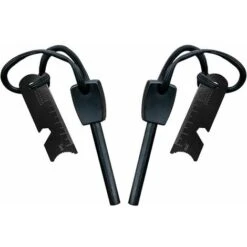 Survival Fire Flint, Fire Starter With Scraper, Waterproof, 10,000 Sparks At 3,000 Degrees, 8mm Bar, Magnesium Fire Steel - Fire Starter, Neck Lanyard, Multi-Tool Scraper (2 Pcs) Chisel