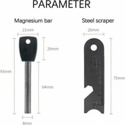 Survival Fire Flint, Fire Starter With Scraper, Waterproof, 10,000 Sparks At 3,000 Degrees, 8mm Bar, Magnesium Fire Steel - Fire Starter, Neck Lanyard, Multi-Tool Scraper (2 Pcs) Chisel -Heating Equipment 88299665 4