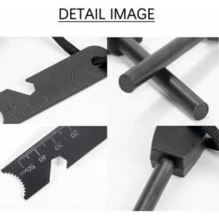 Survival Fire Flint, Fire Starter With Scraper, Waterproof, 10,000 Sparks At 3,000 Degrees, 8mm Bar, Magnesium Fire Steel - Fire Starter, Neck Lanyard, Multi-Tool Scraper (2 Pcs) Chisel -Heating Equipment 88299665 5