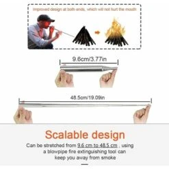 HIASDFLS 3 PCS Soufflet De Poche En Acier Inoxyable Antirouille Soufflet Télescopique Ajustable Poche Tube De Feu Portable Avec Boîte De Rangement -Heating Equipment 89423880 4