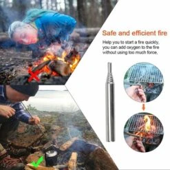 HIASDFLS 3 PCS Soufflet De Poche En Acier Inoxyable Antirouille Soufflet Télescopique Ajustable Poche Tube De Feu Portable Avec Boîte De Rangement -Heating Equipment 89423880 5