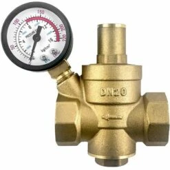 DN20 Brass Water Pressure Reducing Valve With Adjustable Pressure Reducing Valve Gauge