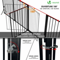 VOUNOT 5 Panel Metal Fire Guard, Hearth Gate, Foldable Grille Extra Wide 300 Cm, Black -Heating Equipment 90586288 4