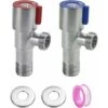2 PCS 304 Stainless Steel Faucet Angle Valve Metal Angle Control Valve Universal Angle Valve With Waterproof Tape For Sink Faucet, Toilet, Water Heater -Heating Equipment 91891730 1