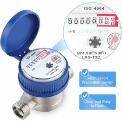 Water Meter Faucet, Cold Water Meter, With Digital Display, Single Water Flow Dry Meter Measuring Tool For Home Garden -Heating Equipment 93526617 4