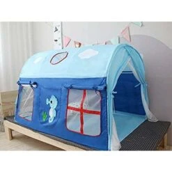 Play Tent Garden Game House On Removable Bed For Child Girl Boy - Blue House 9 Play Tent Garden Game House On Removable Bed For Child Girl Boy - Blue House -Heating Equipment 94516708 3