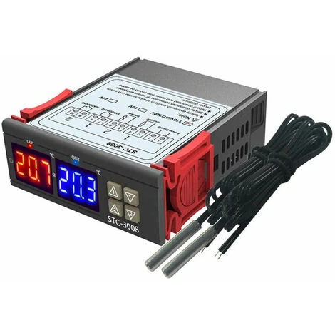 STC-3008 Dual Display Dual Control Temperature Controller Dual Sensor NTC Probe Relay Output 24V 3 STC-3008 Dual Display Dual Control Temperature Controller Dual Sensor NTC Probe Relay Output 24V