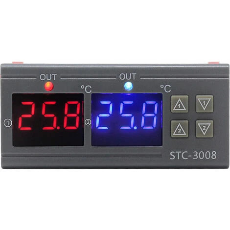 STC-3008 Dual Display Dual Control Temperature Controller Dual Sensor NTC Probe Relay Output 24V 5 STC-3008 Dual Display Dual Control Temperature Controller Dual Sensor NTC Probe Relay Output 24V - Image 3