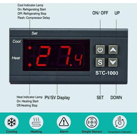 STC-3008 Dual Display Dual Control Temperature Controller Dual Sensor NTC Probe Relay Output 24V 6 STC-3008 Dual Display Dual Control Temperature Controller Dual Sensor NTC Probe Relay Output 24V - Image 4