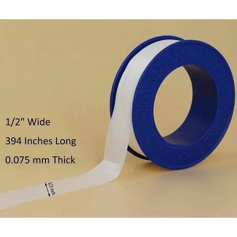 Teflon Tape, Thread Sealing Tapes, PTFE Plumber Tape Leakage Water Pipe Thread Sealing Tape 12mm0.075mm10m(10 Rolls/White), 4 Teflon Tape, Thread Sealing Tapes, PTFE Plumber Tape Leakage Water Pipe Thread Sealing Tape 12mm0.075mm10m(10 Rolls/White), - Image 2