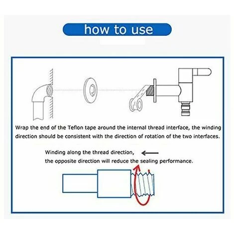 Teflon Tape, Thread Sealing Tapes, PTFE Plumber Tape Leakage Water Pipe Thread Sealing Tape 12mm0.075mm10m(10 Rolls/White), 7 Teflon Tape, Thread Sealing Tapes, PTFE Plumber Tape Leakage Water Pipe Thread Sealing Tape 12mm0.075mm10m(10 Rolls/White), - Image 5