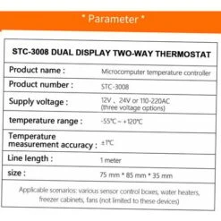 GTA Dual Digital Display Thermostat Temperature Controller With Dual NTC Probe Relay Output, DC 24V - DC 24V -Heating Equipment 95717614 3