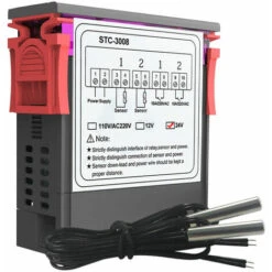 GTA Dual Digital Display Thermostat Temperature Controller With Dual NTC Probe Relay Output, DC 24V - DC 24V -Heating Equipment 95717614 4