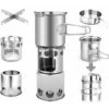 Camping Set Outdoor Pot Portable Stainless Steel Camping Pot Set Camping Walking Pot With Wood Burning Stove
