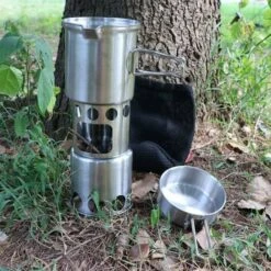 Camping Set Outdoor Pot Portable Stainless Steel Camping Pot Set Camping Walking Pot With Wood Burning Stove -Heating Equipment 95875269 3
