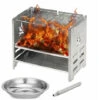 Potable Stainless Steel Collapsible Wood Stove Outdoor Wood Burning Camp Stove With Liquor Tray And Bellows For Picnic BBQ,Silver, -Heating Equipment 95999389 1