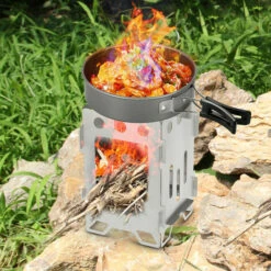 Portable Folding Camping Wood Burning Stove Stove For Outdoor Survival Cooking Picnic Hunting,, -Heating Equipment 96003911 4